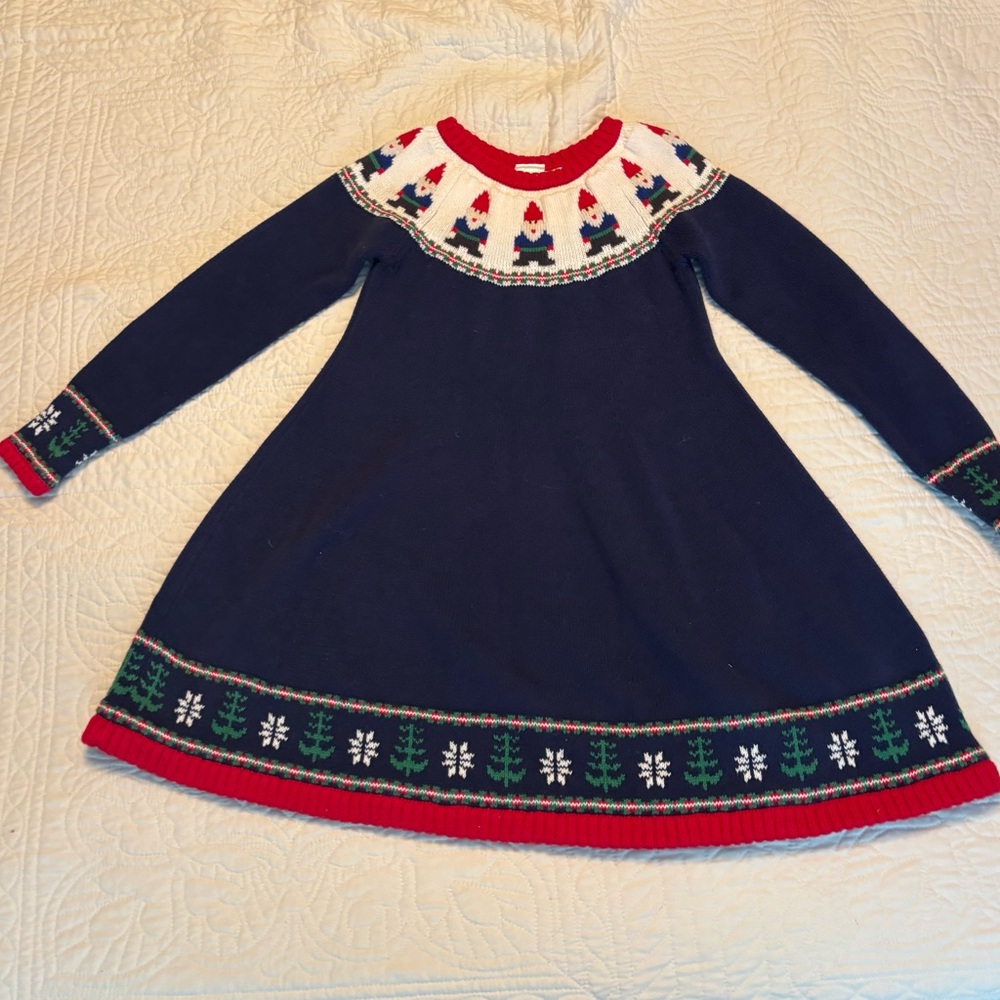 Hanna Andersson Blue and White Casual Sweater Dress